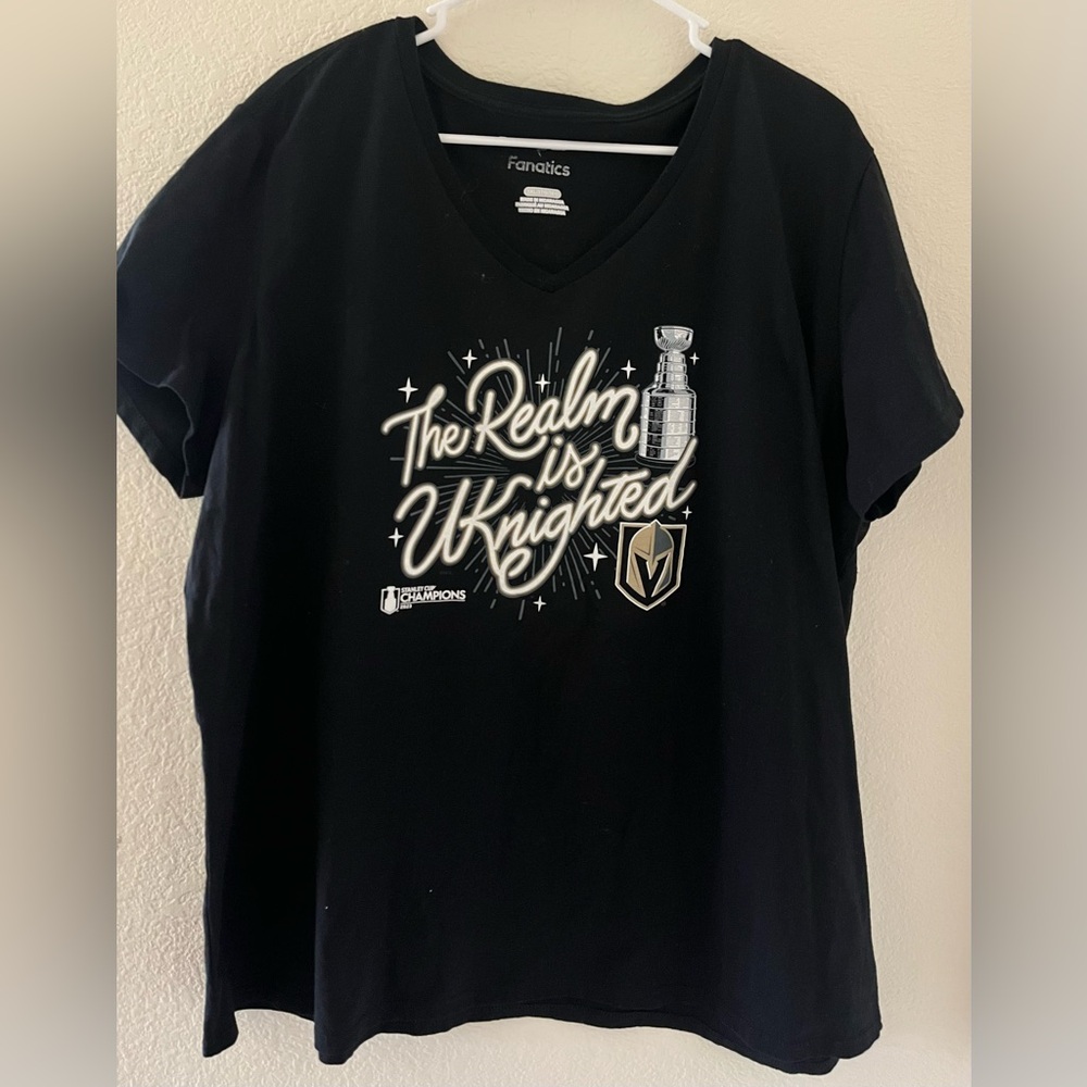 NHL Vegas Golden Knights Shirt - Stanley Cup Champions Tee - Black and Gold